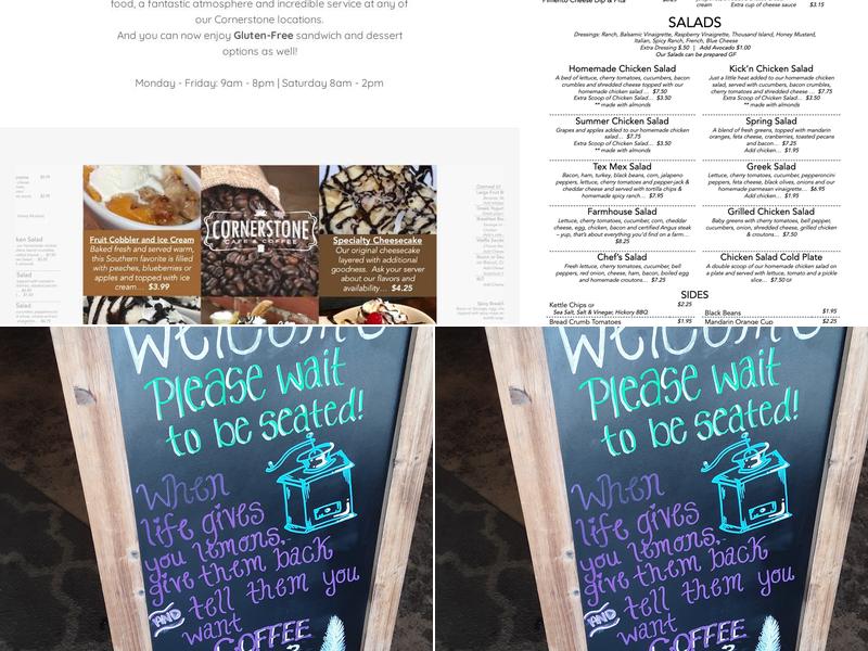 Cornerstone Cafe & Coffee Menu