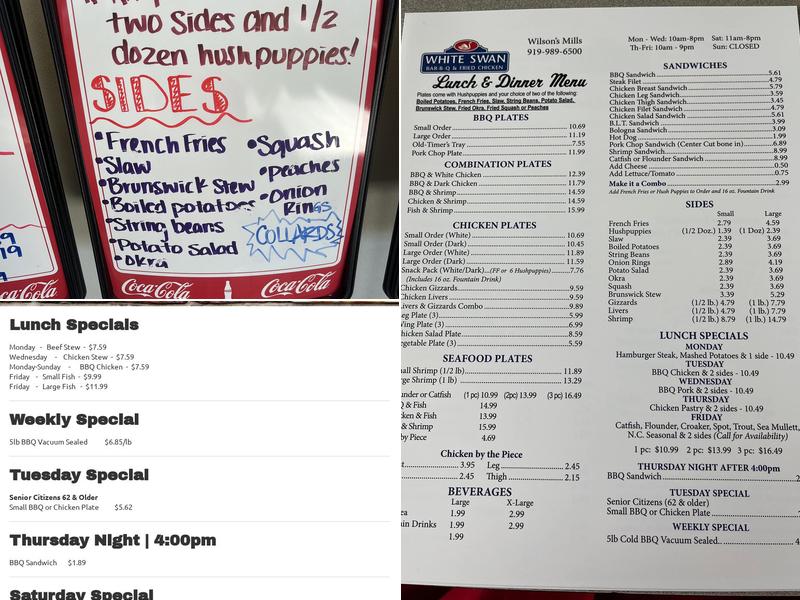 White Swan BBQ & Fried Chicken Menu