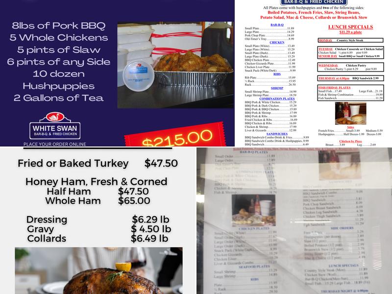 White Swan BBQ Menu