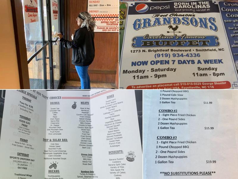 Grandsons Buffet Smithfield Menu