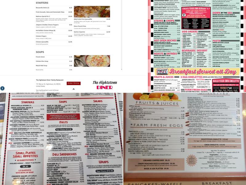 Hightstown Diner Menu
