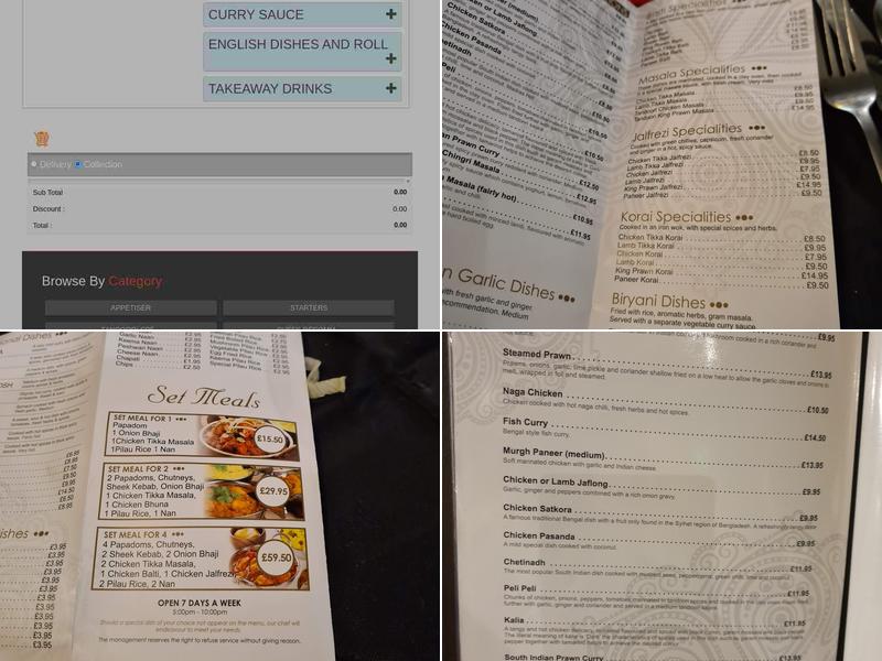 Caernarfon Tandoori Restaurants Menu
