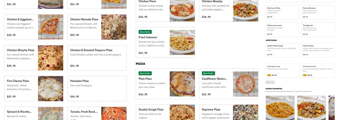Algieri's Pizza Menu