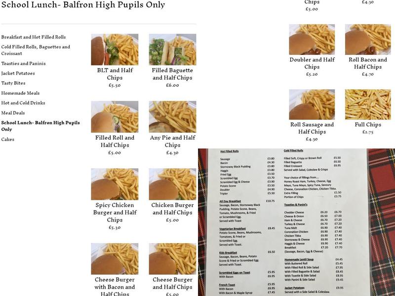 The Bakers & More Menu