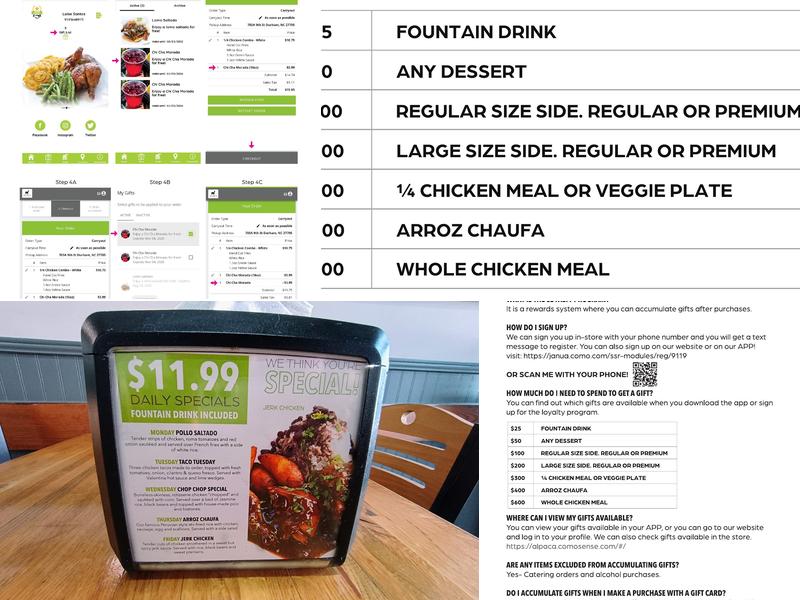 Alpaca Peruvian Charcoal Chicken Menu