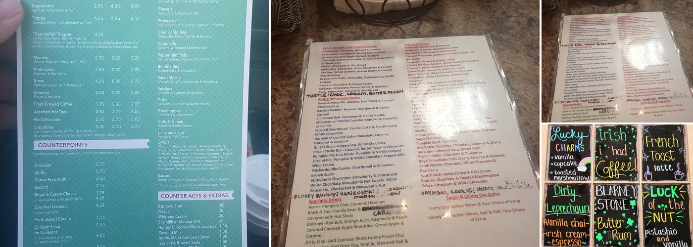 Jitterbugz Cafe and Beanery Menu