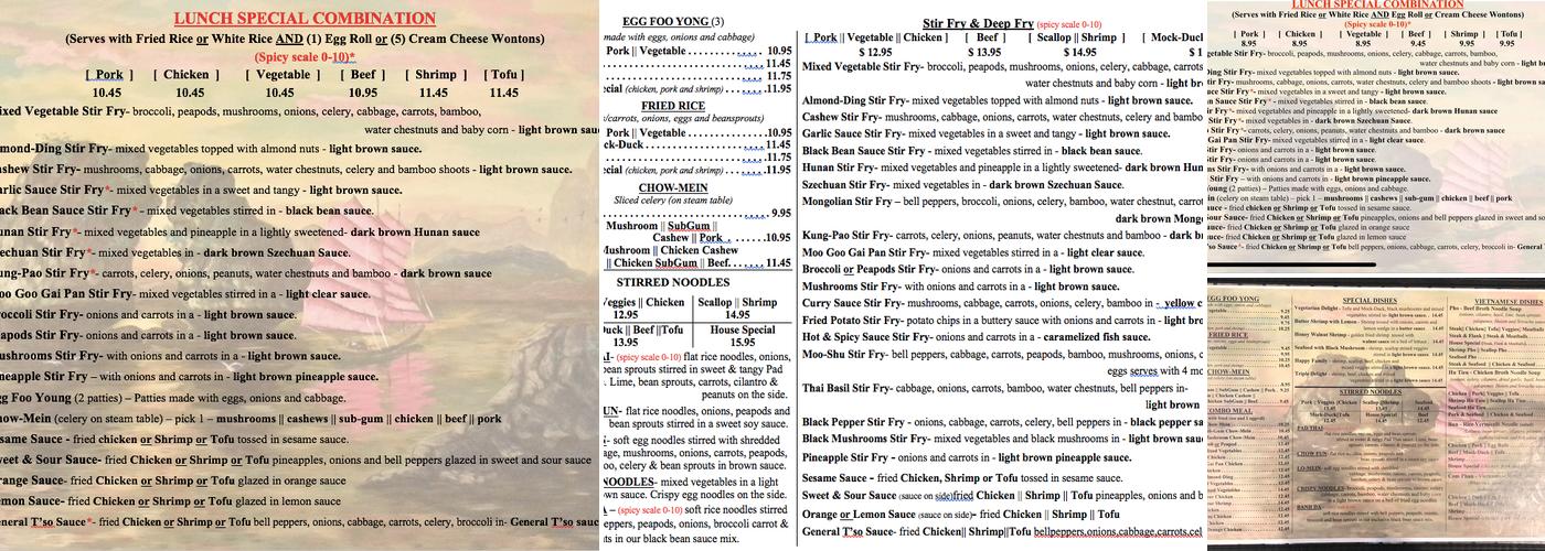 Ha Long Bay Restaurant Menu