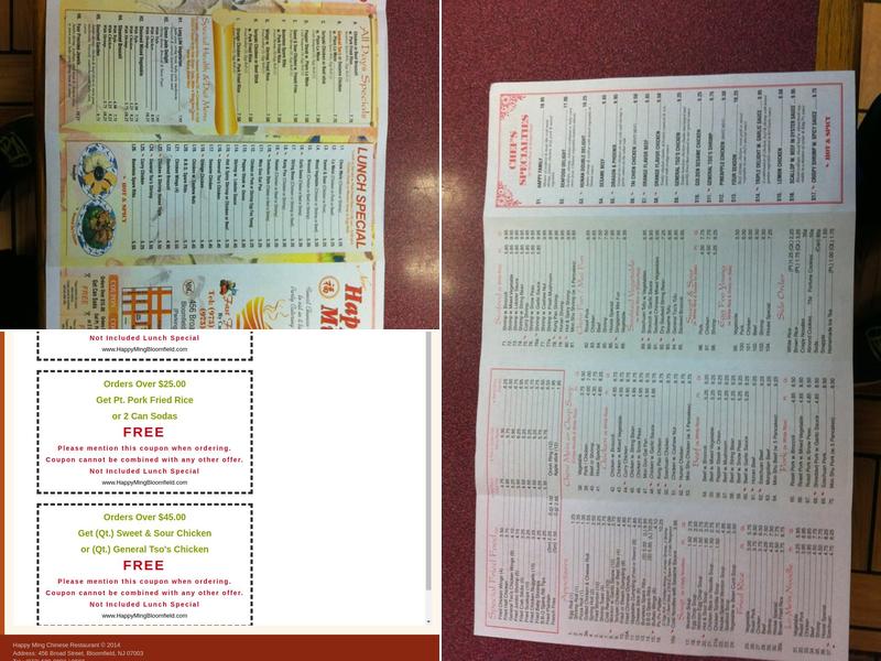 Happy Ming Menu