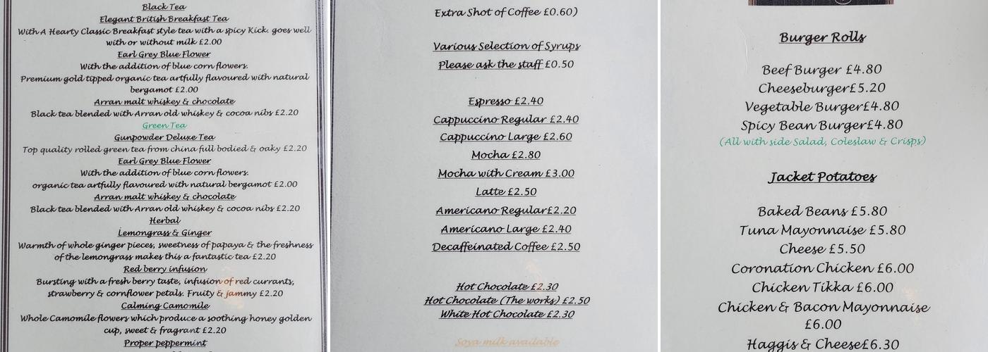 Cafè Aroma Menu