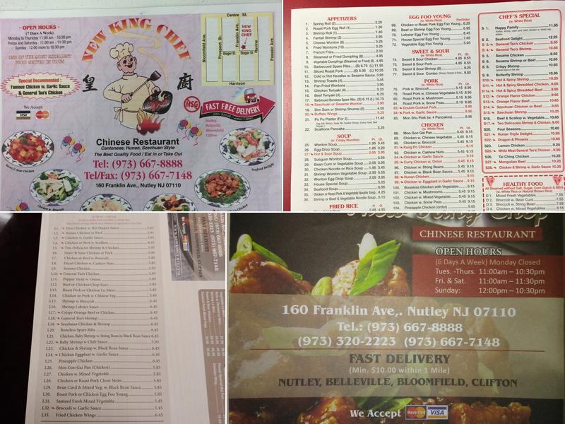 New King Chef Menu