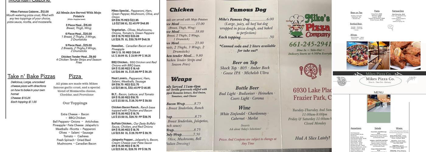 Mike's Pizza & More Menu