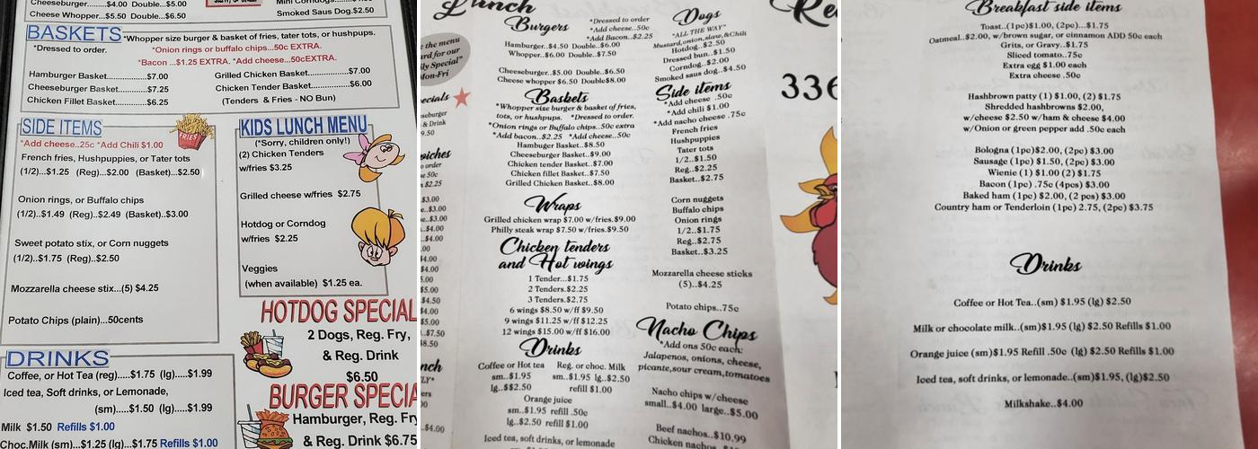 Red Rooster Menu