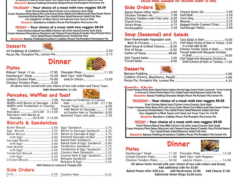 Bob's Restaurant & Catering Menu