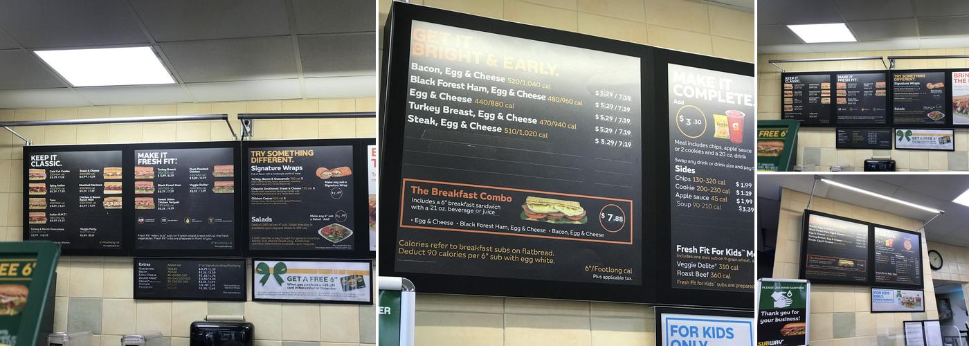 Subway Menu