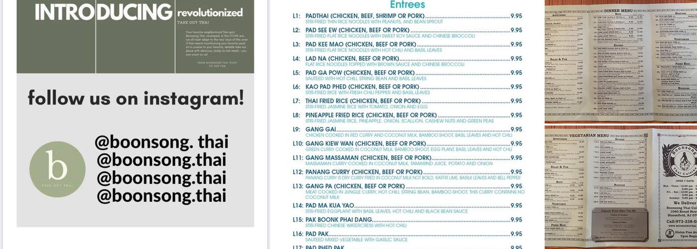 Boonsong Thai Menu