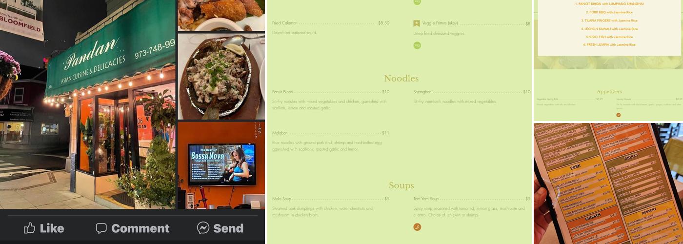 Pandan Asian Cuisine Menu