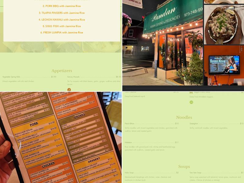 Pandan Asian Cuisine Menu