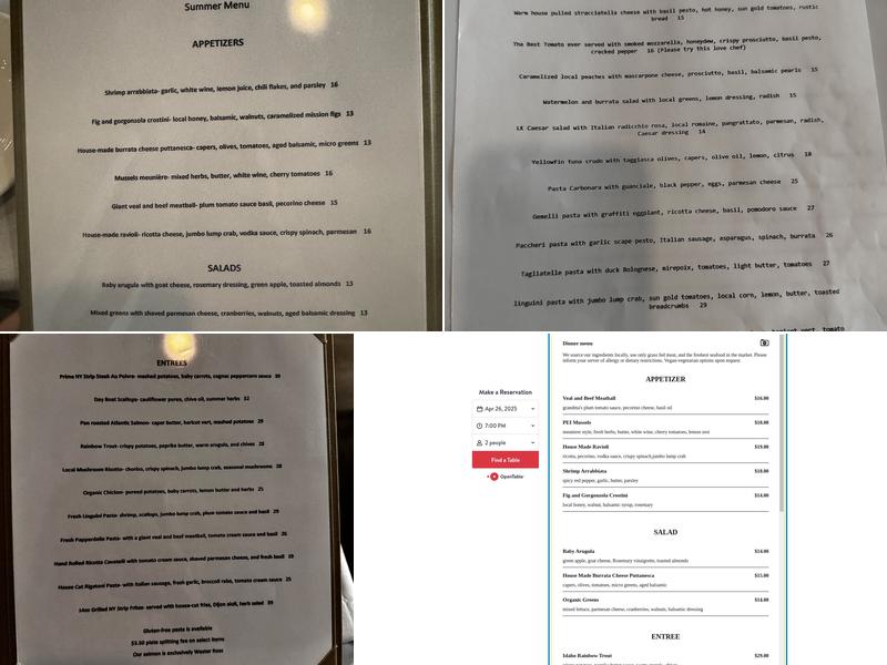 Laboratorio Kitchen Menu