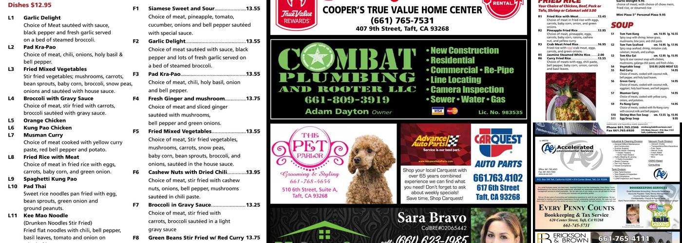 Asian Experience Menu