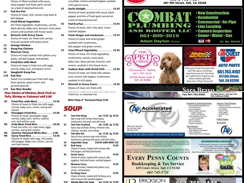 Asian Experience Menu