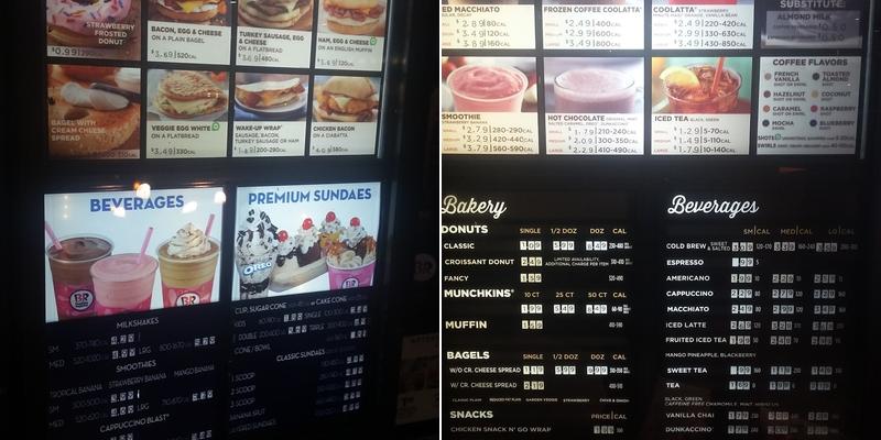 Dunkin' Menu