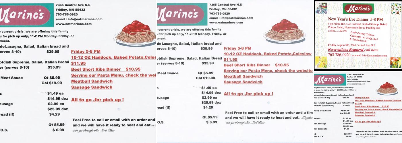 Marino's Menu