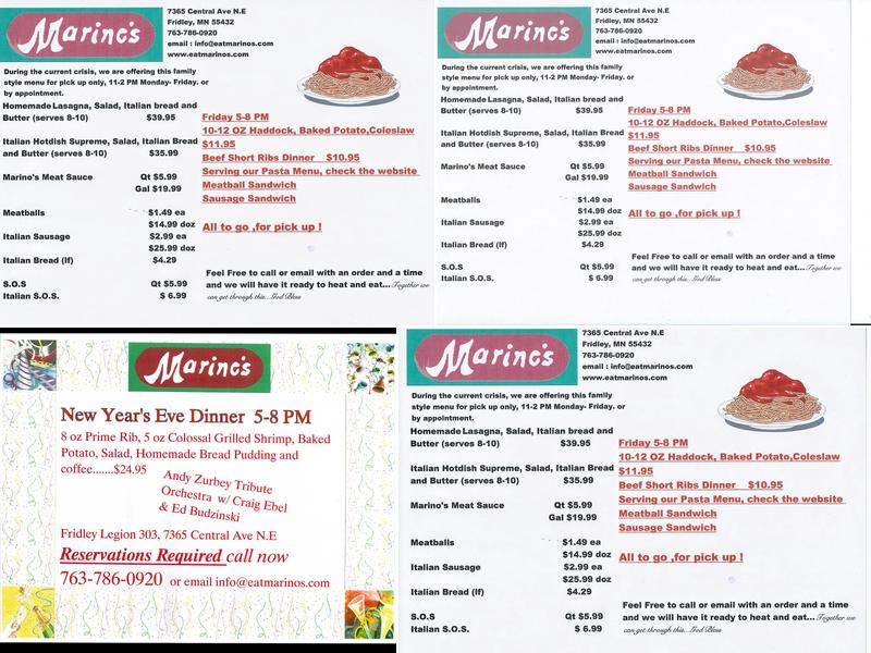 Marino's Menu