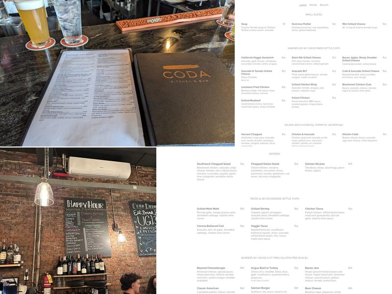 Coda Kitchen and Bar Menu