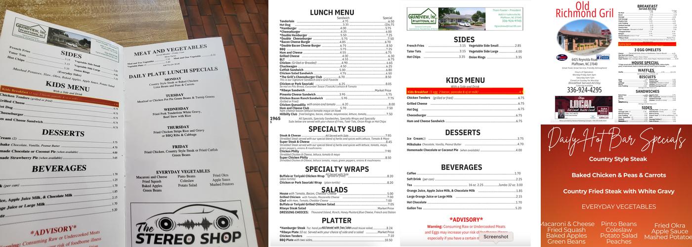 Old Richmond Grill Menu