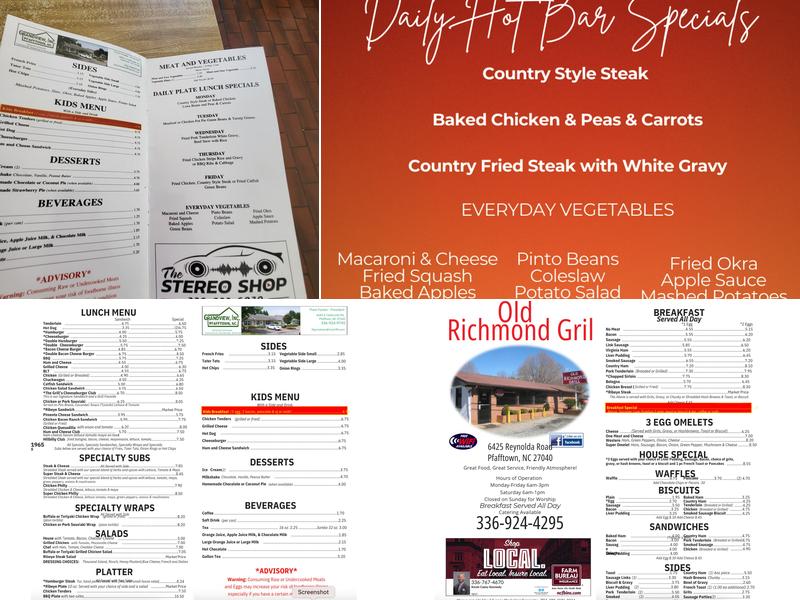 Old Richmond Grill Menu