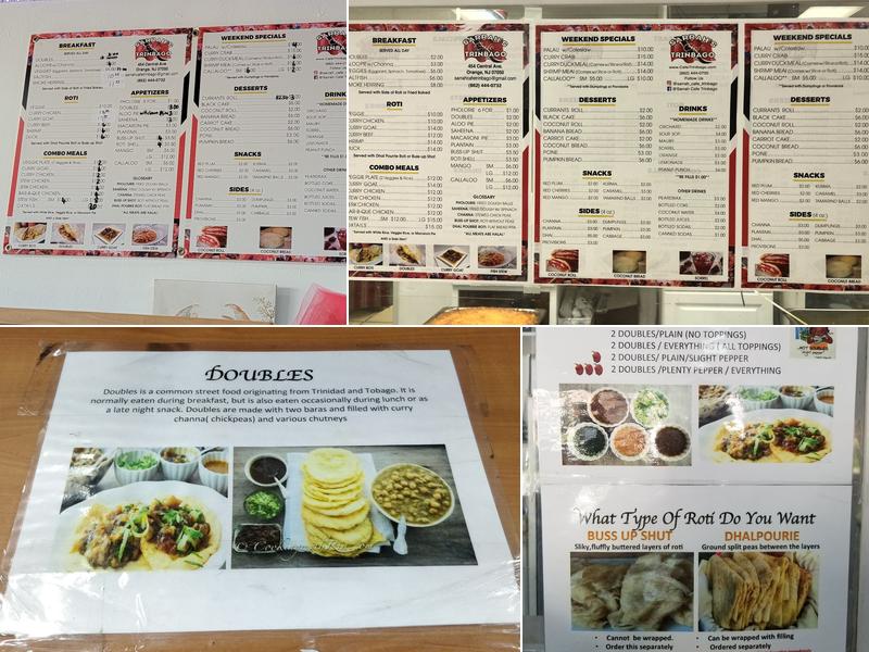 Sarrah Cafe Trinbago Menu