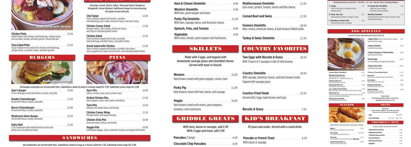 Sam's place Menu