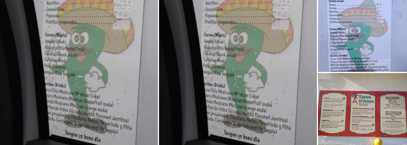 Tacos El Primo, Inc Menu