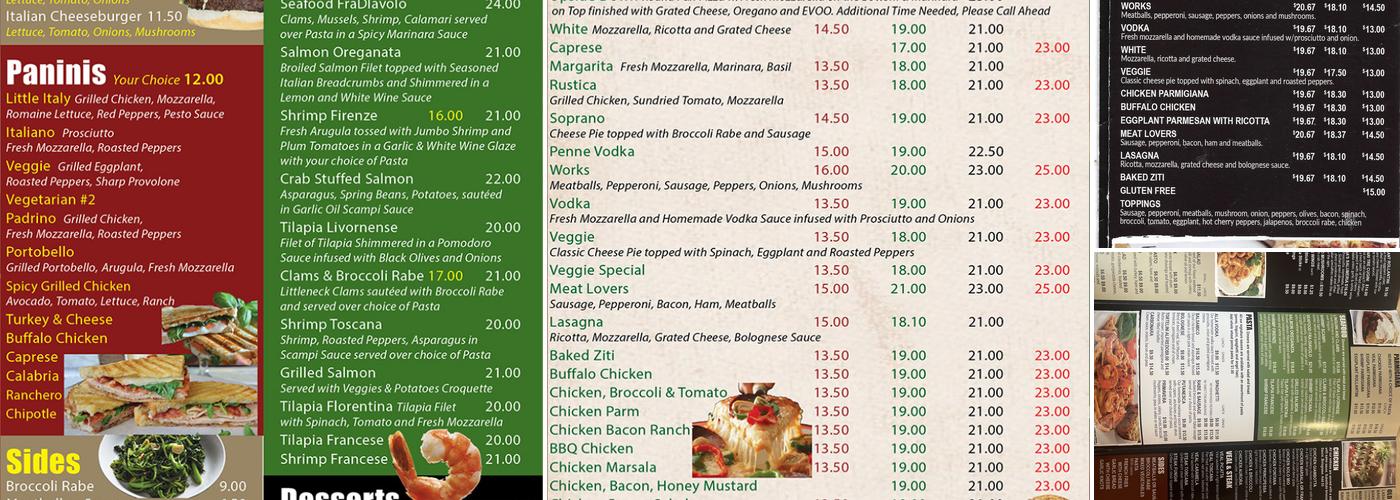 Toscanas Pizzeria & Restaurant Menu