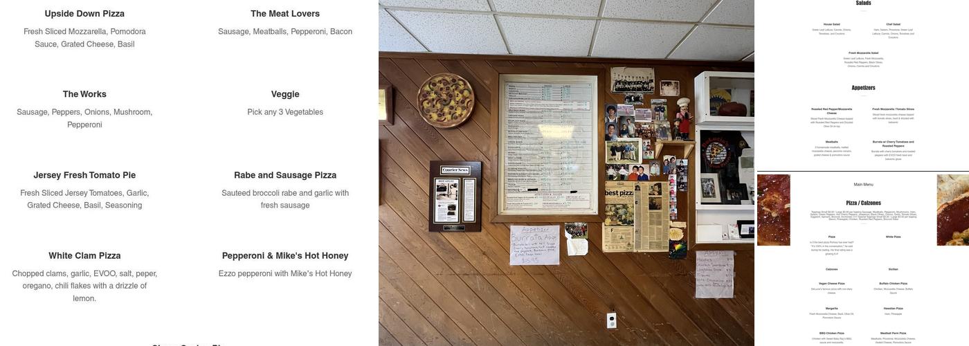 DeLucia's Brick Oven Pizza Menu