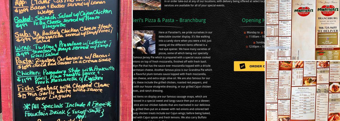 Panatieri's Pizza & Pasta- Branchburg Menu
