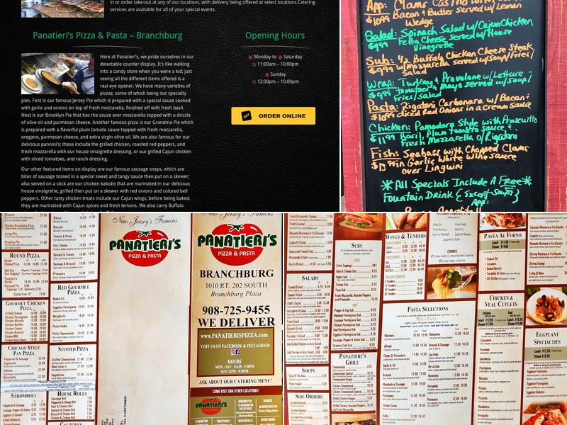 Panatieri's Pizza & Pasta- Branchburg Menu