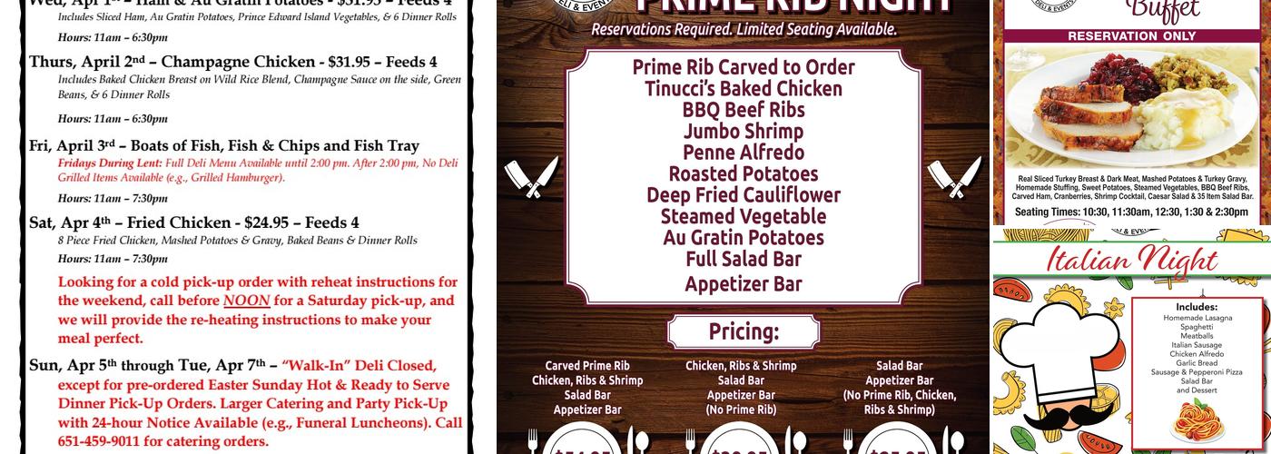 Tinucci's Menu