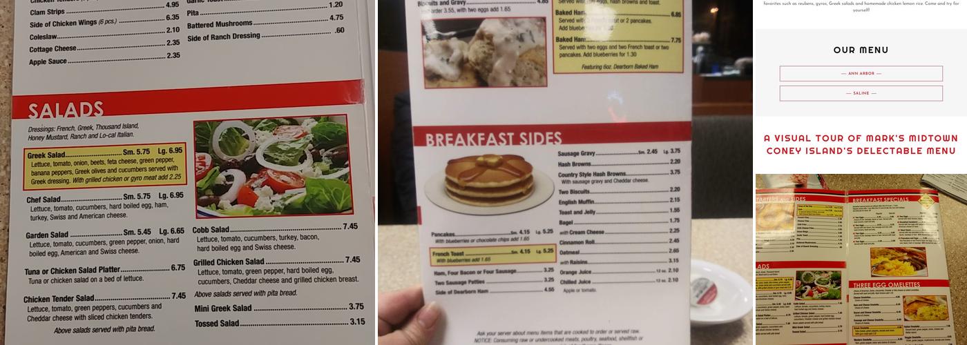 Mark's Midtown Coney Island Menu