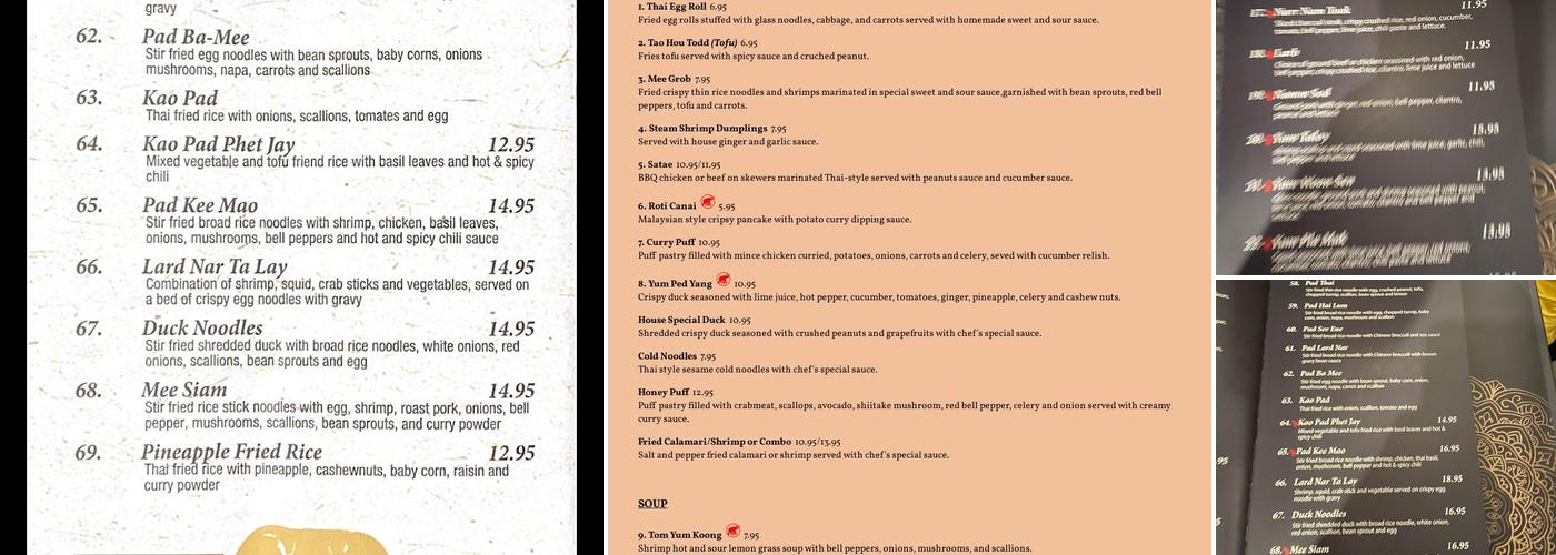 Thai Kitchen Menu