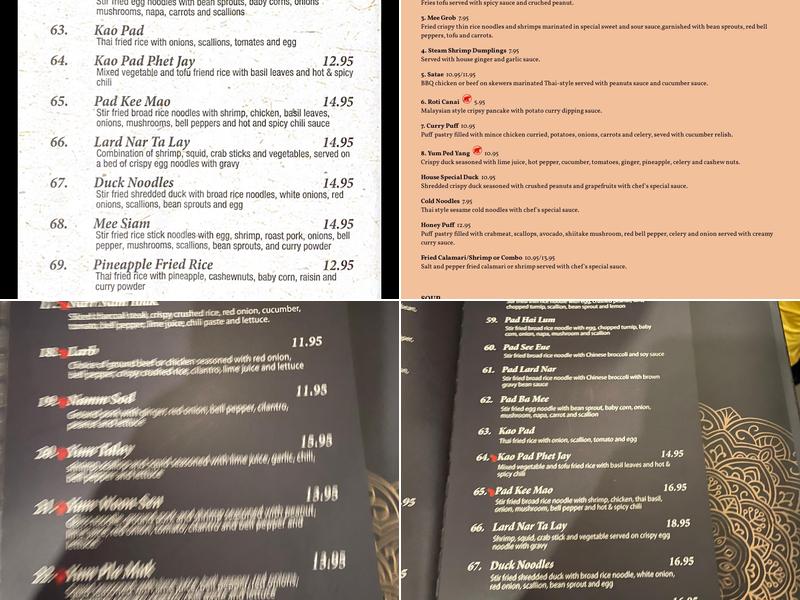 Thai Kitchen Menu