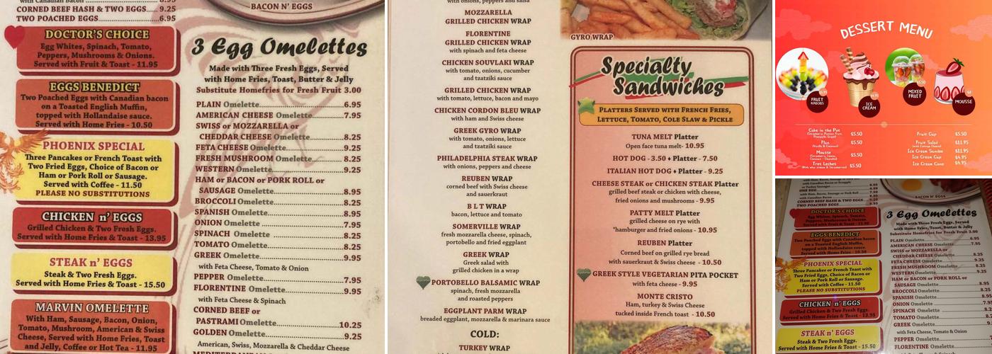 Phoenix Café Menu