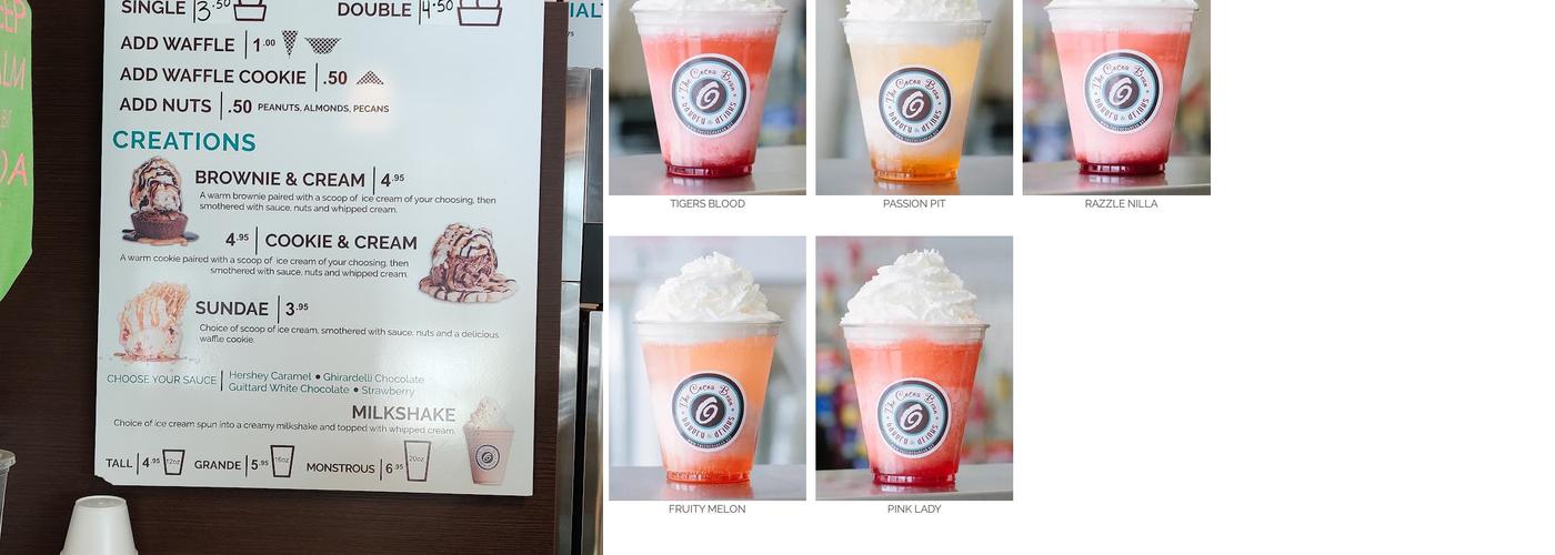 The Cocoa Bean | Bakery, Drinks, Ice Cream Menu