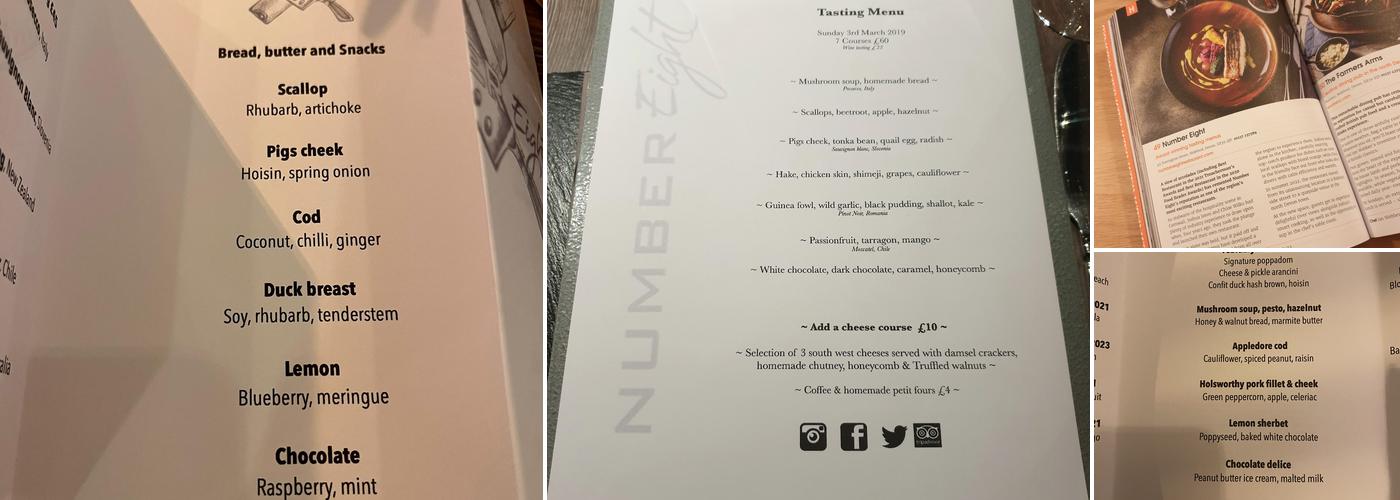 Number Eight Menu