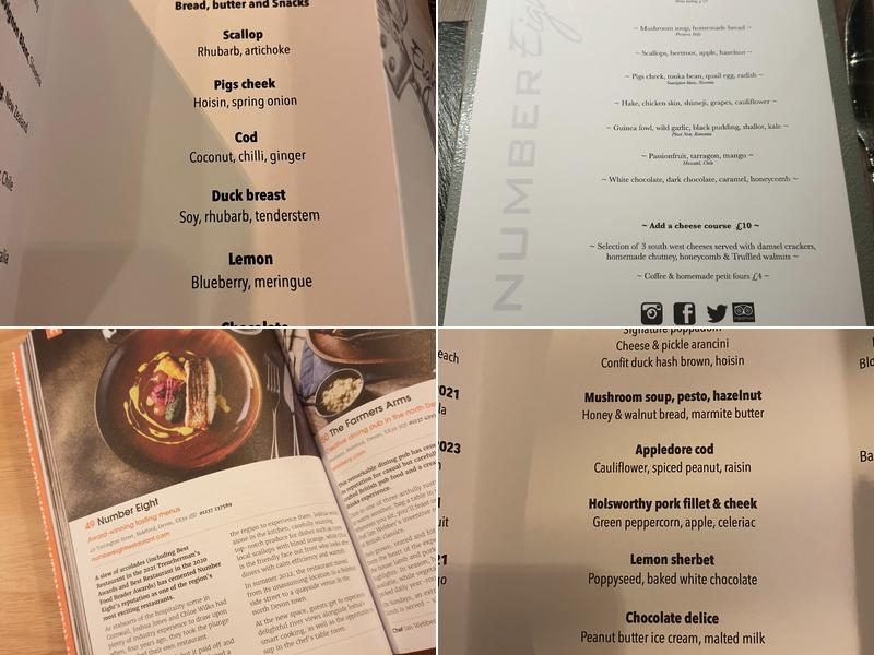 Number Eight Menu