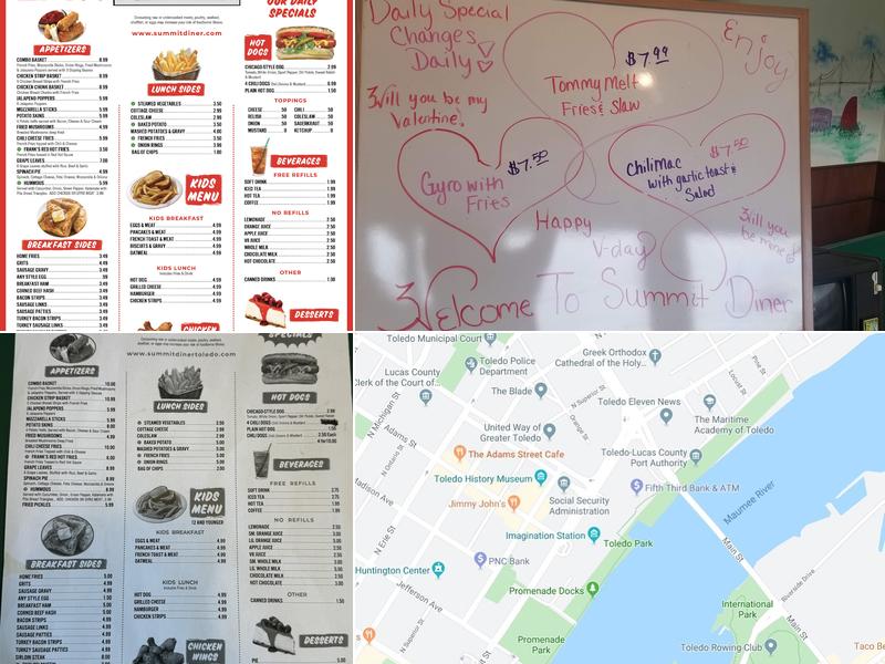 Summit Diner Menu