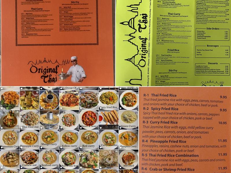 Original Thai Menu