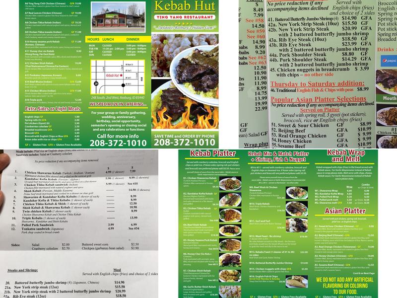 Kebab Hut - Rexburg Menu