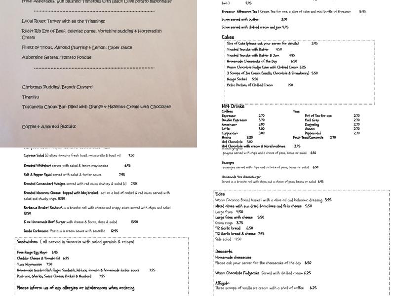 The Drift Restaurant Menu