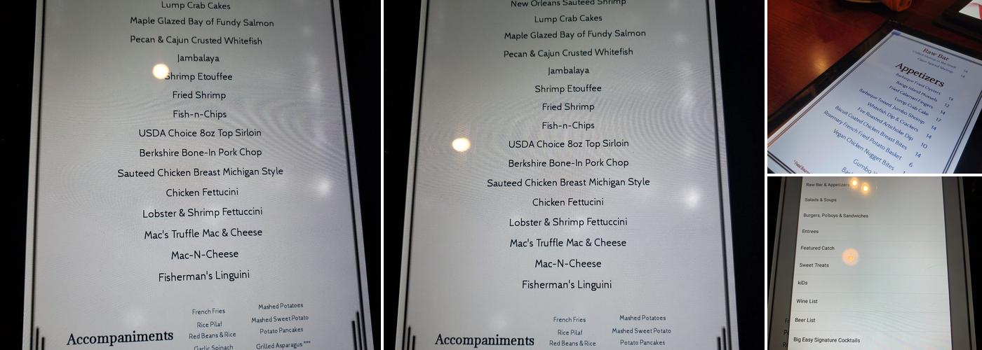 Mac's Acadian Seafood Shack Menu